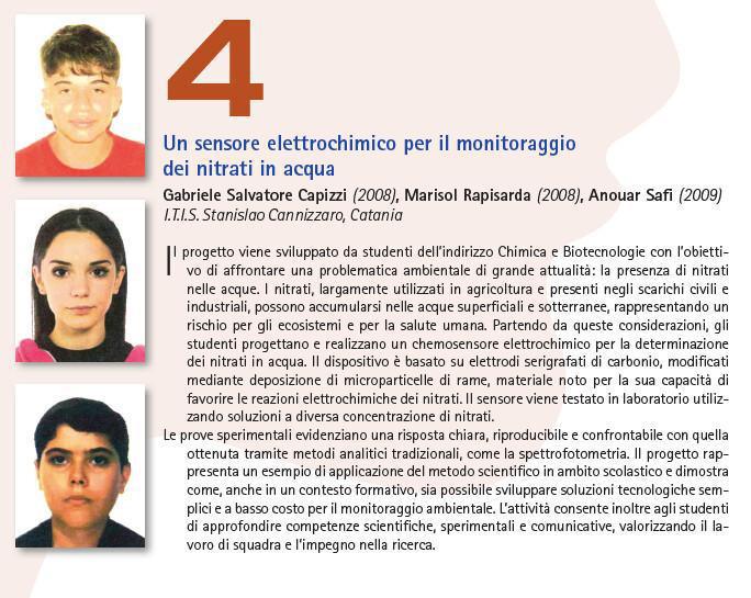 4. Un sensore elettrochimico per il monitoraggio dei nitrati in acqua