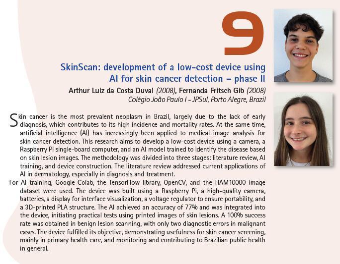 9. SkinScan: development of a low-cost device using AI for skin cancer detection – phase II