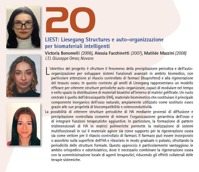 20. LIEST: Liesegang Structures e auto-organizzazione per biomateriali intelligenti