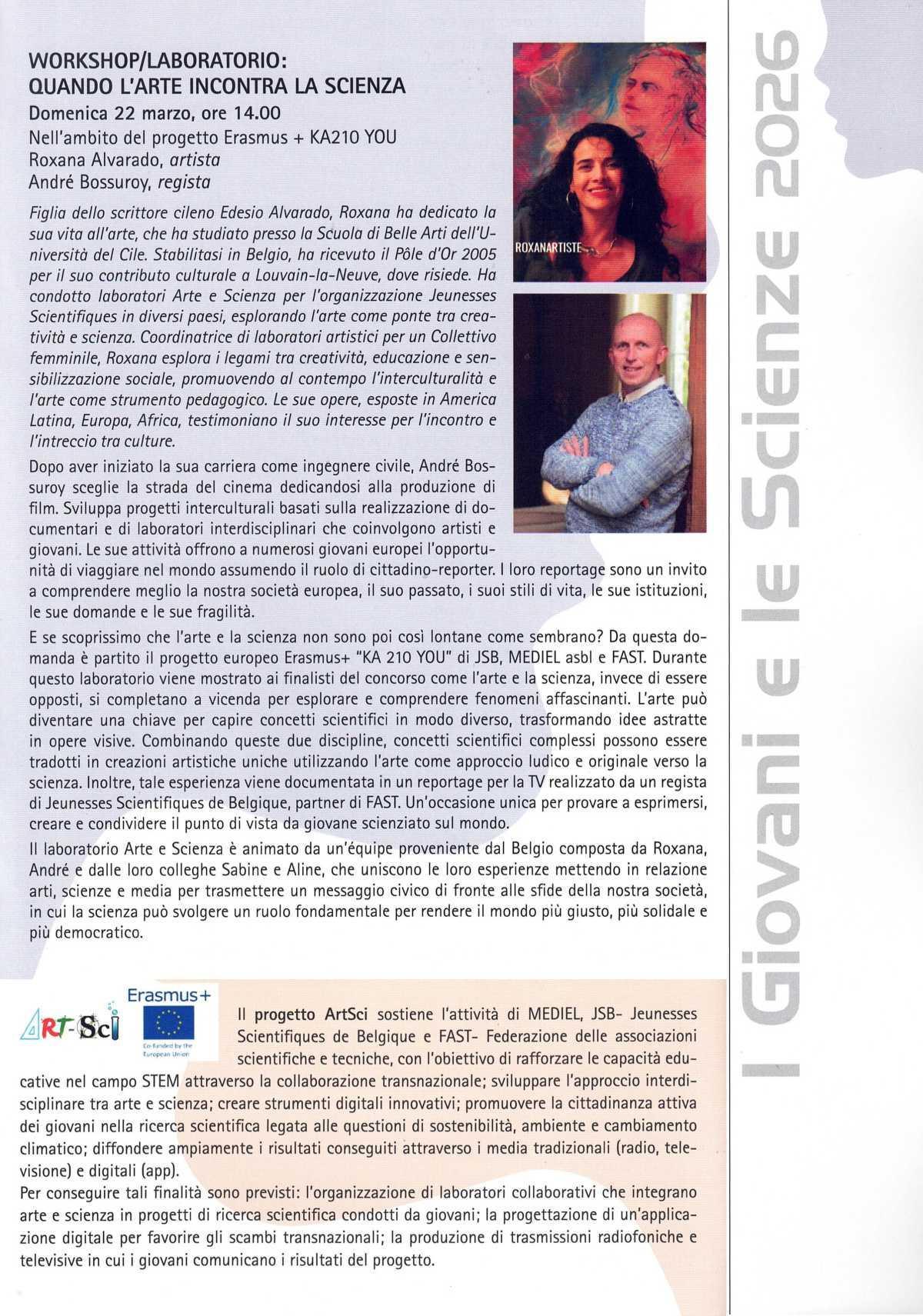 Workshop Quando l'arte incontra la scienze 2026