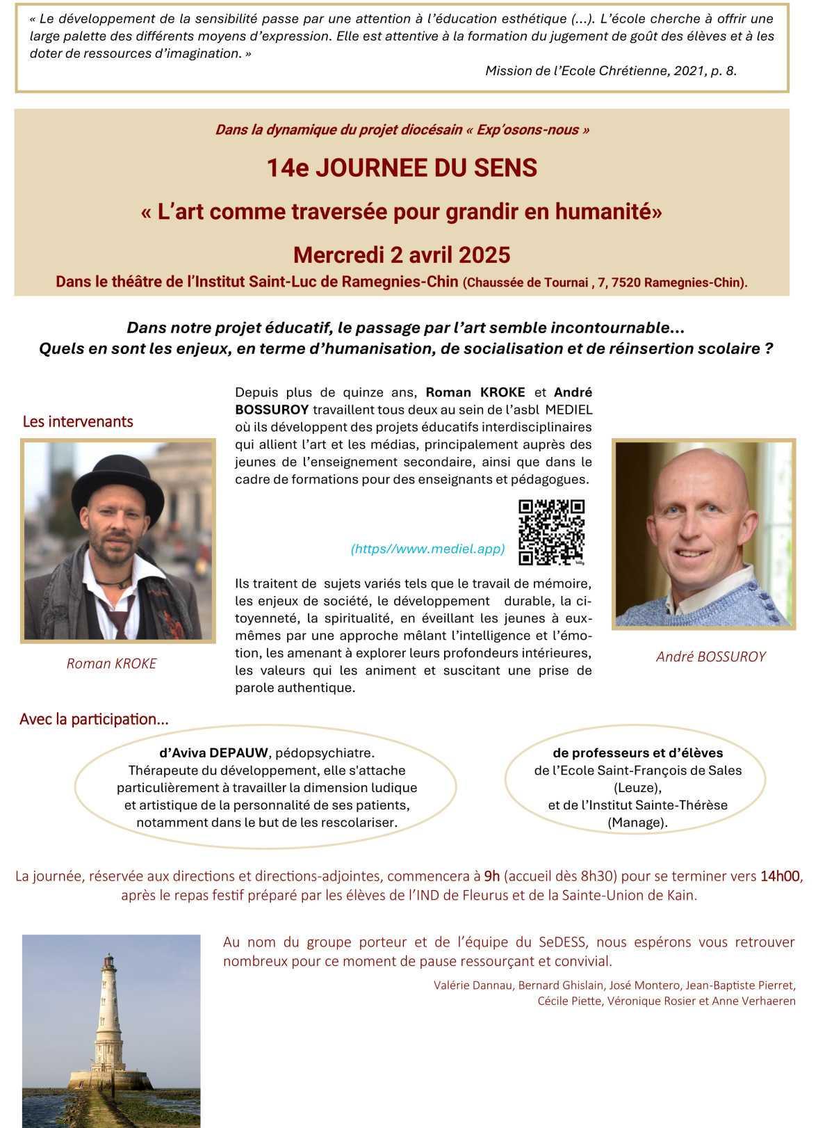 Journée 'L'art comme passerelle pour grandir en humanité' Journée 'L'art comme passerelle pour grandir en humanité'