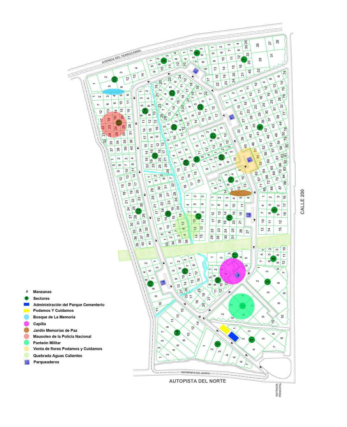 Mapa del Parque Cementerio Mapa del Parque Cementerio