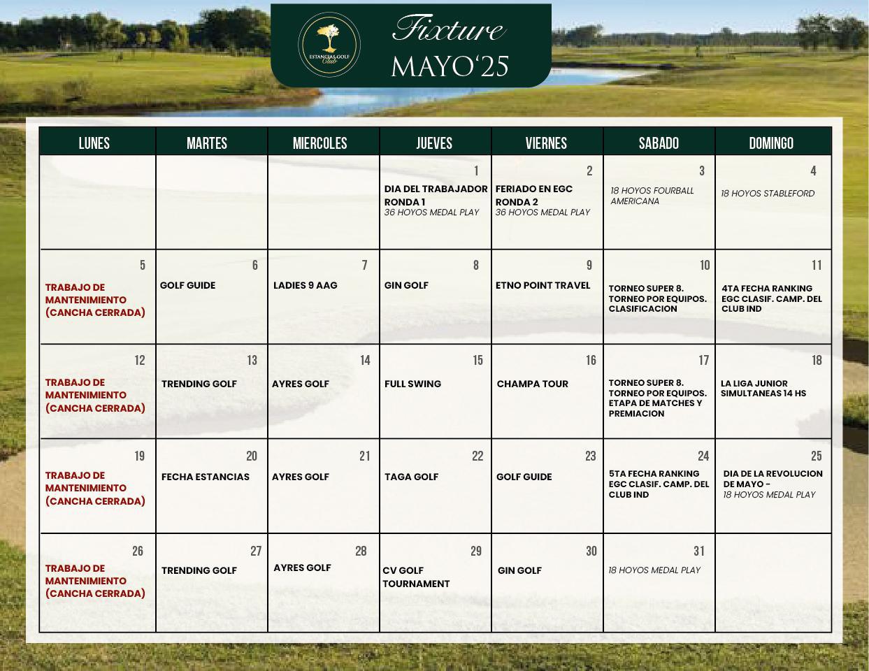 ESTANCIAS FIXTURE MAYO