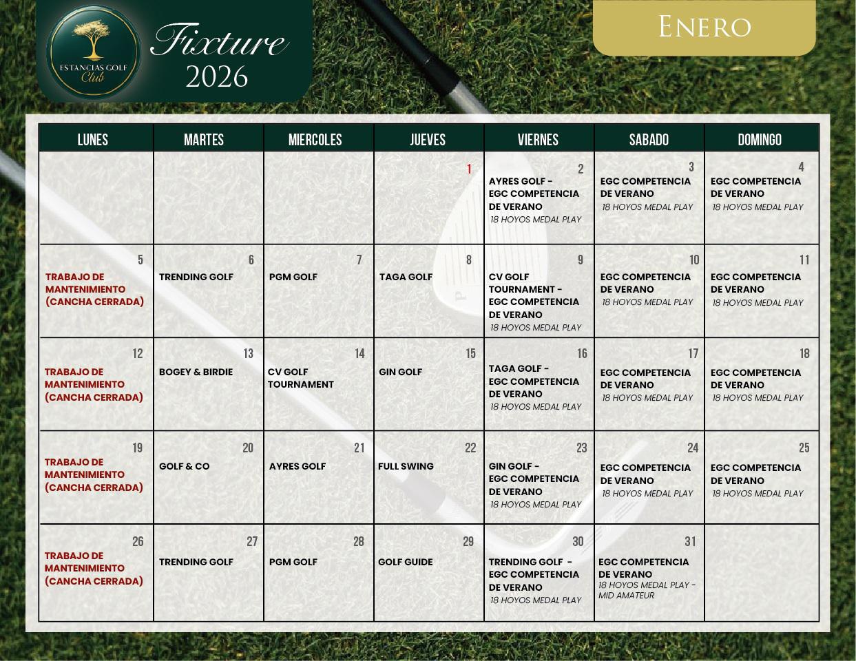 ESTANCIAS FIXTURE EN2026