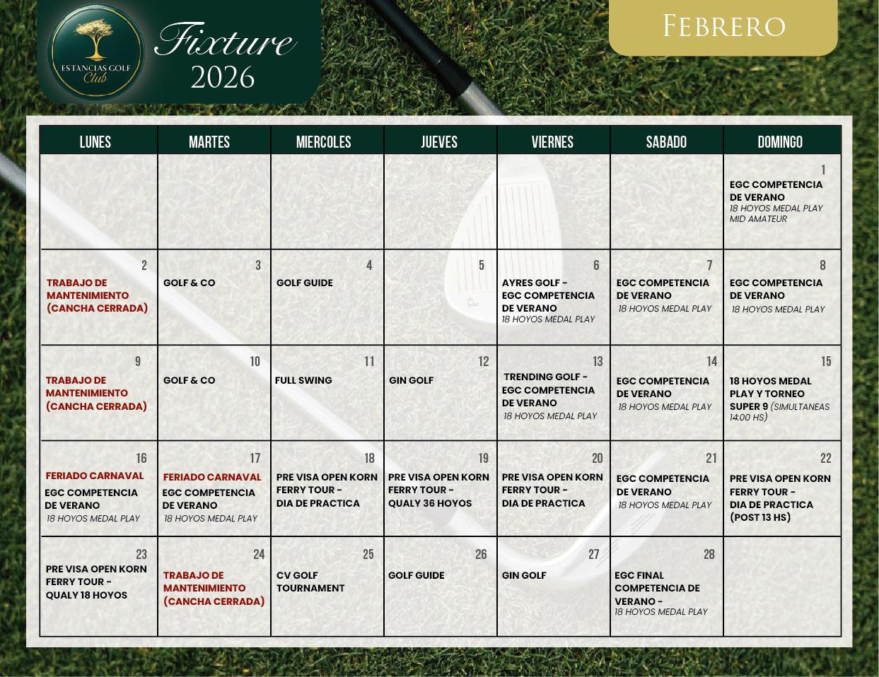 ESTANCIAS FIXTURE FEB2026