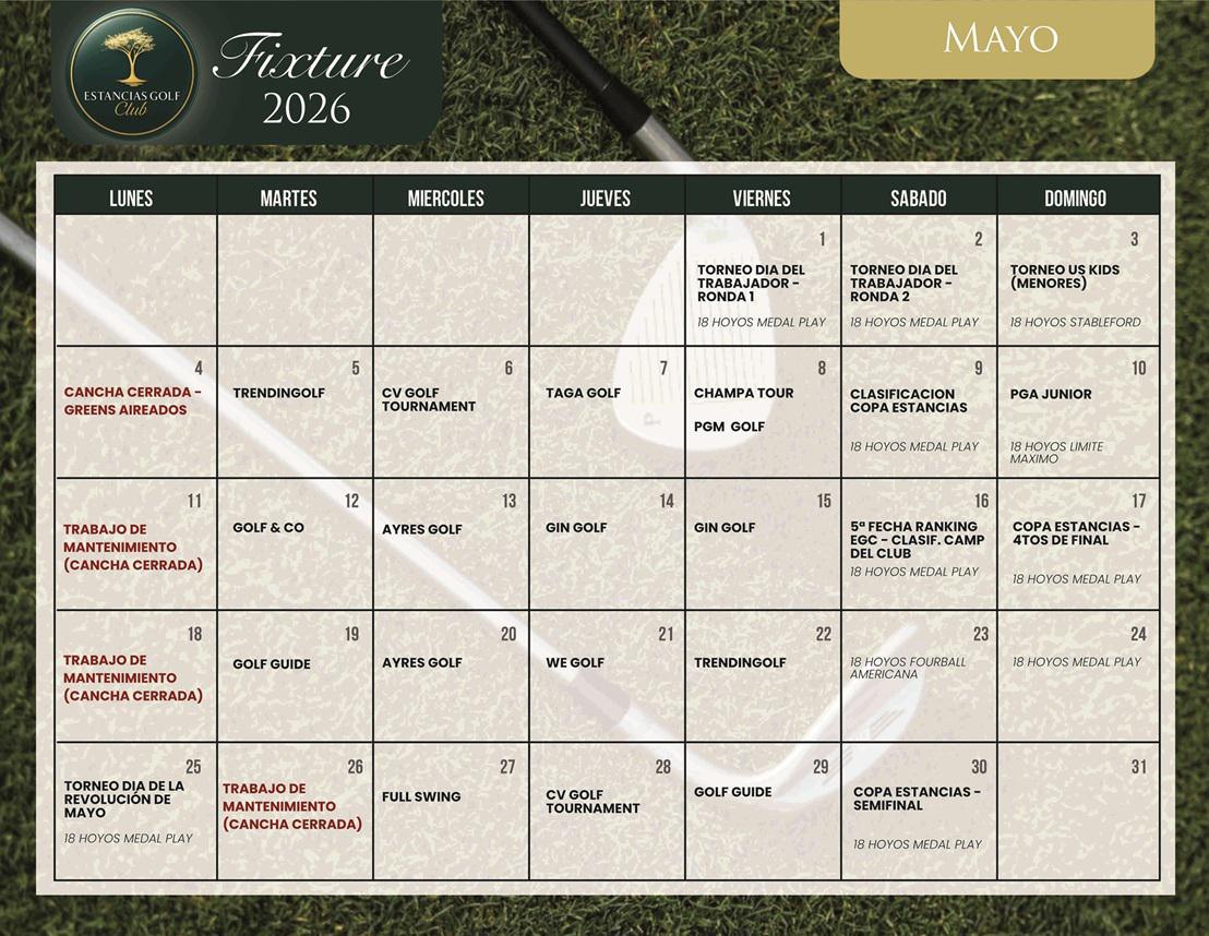 ESTANCIAS FIXTURE  mayo