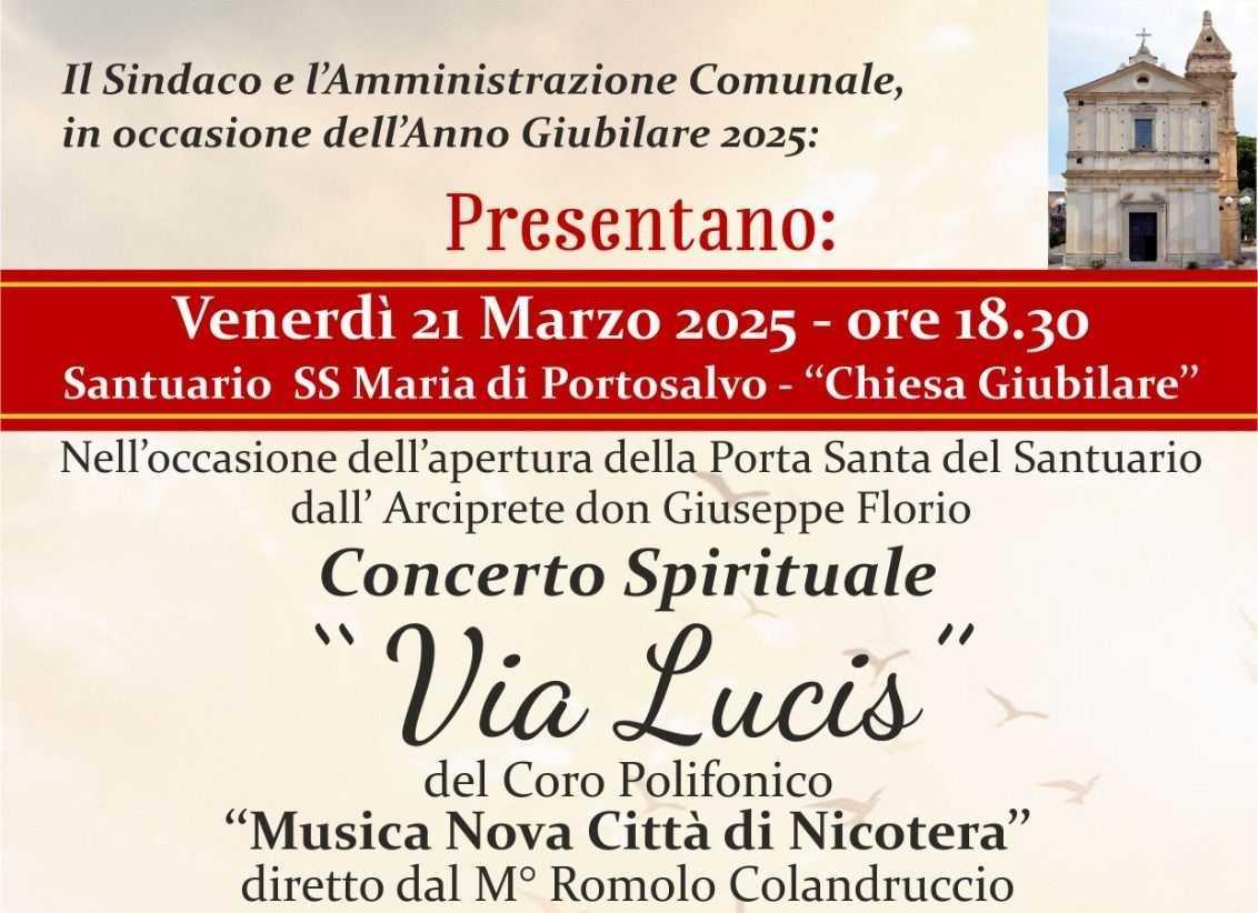 Concerto Spirituale "Via Lucis" del Coro Polifonico "Musica Nova Città di Nicotera" (inizio ore 18.30)