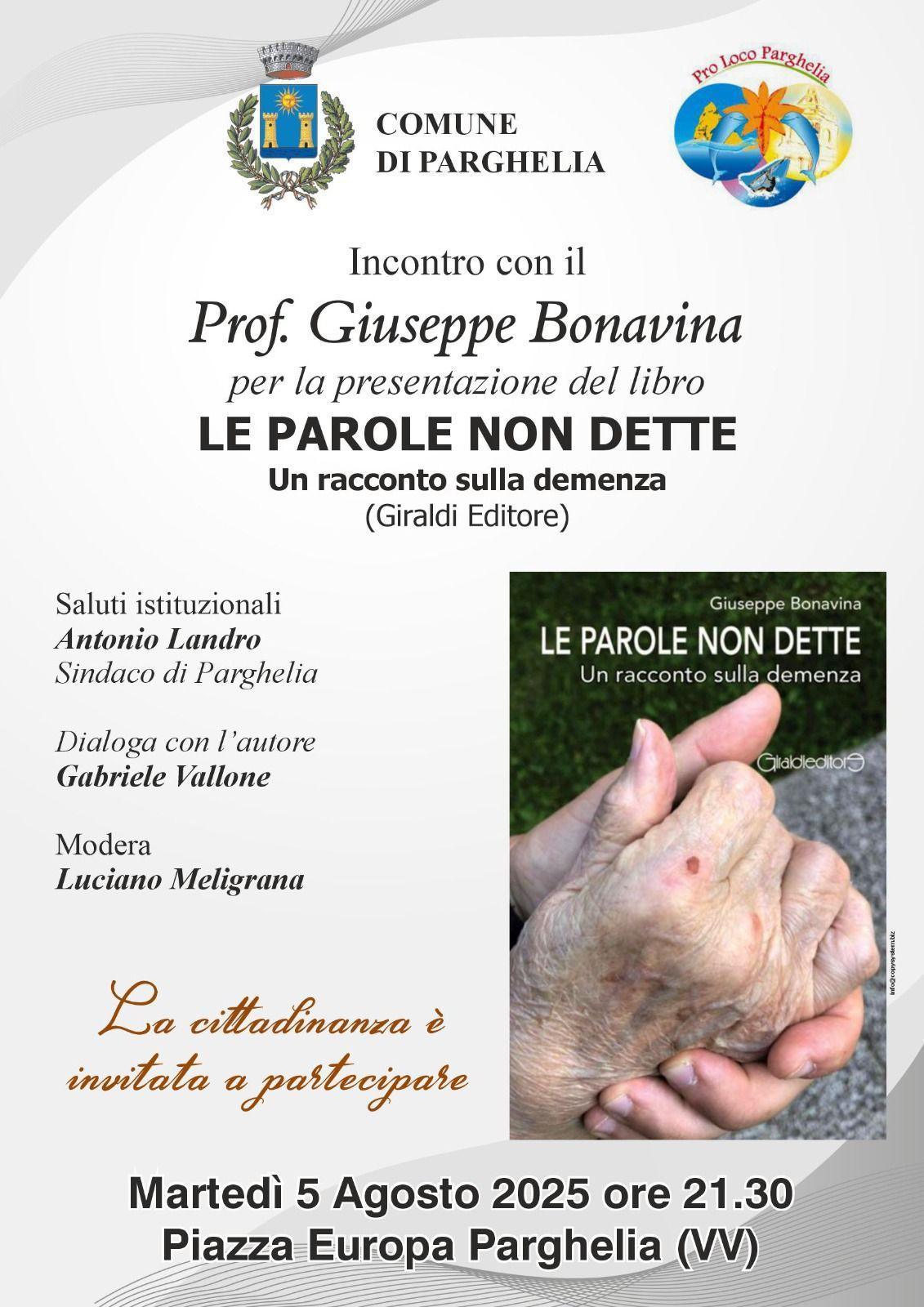 Il Salotto dei Libri. Le Parole non dette di Giuseppe Bonavina (inizio ore 21.30)