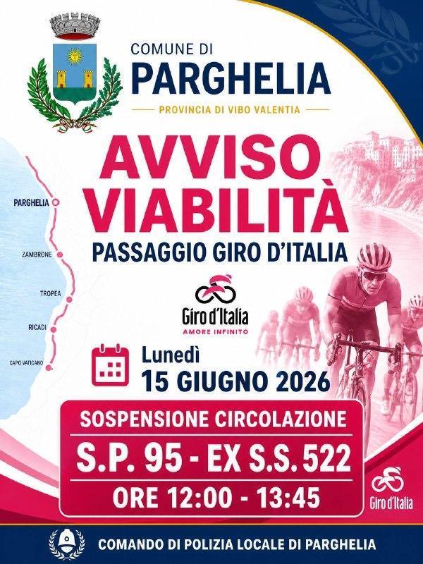 Passaggio Giro d'Italia ( ore 12.00 - 13:45 )