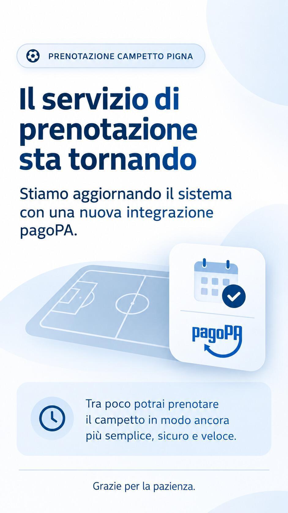 Servizio disponibile a breve