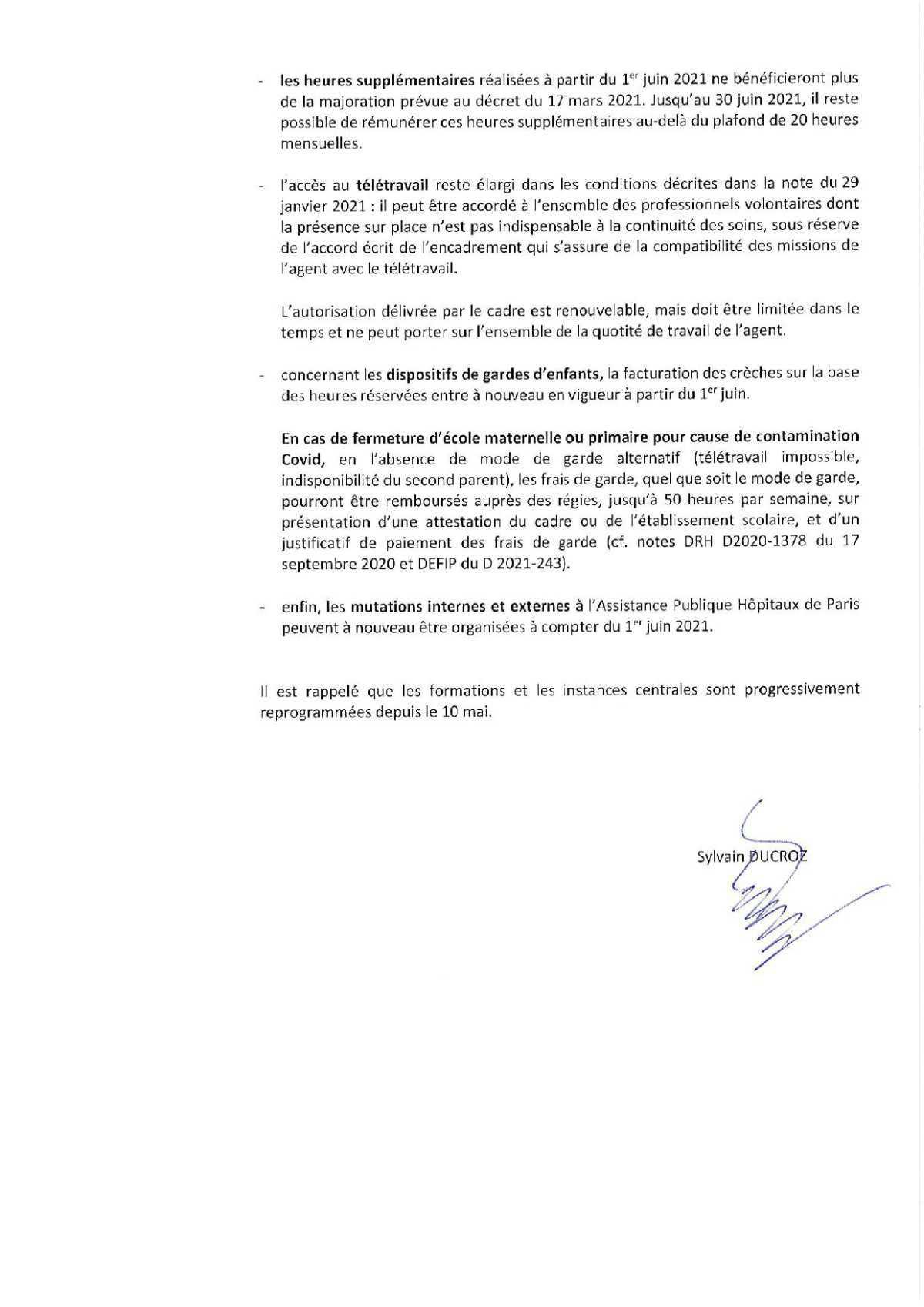 Organisation du travail à compter du 1er juin à l'APHP Organisation du travail à compter du 1er juin à l'APHP