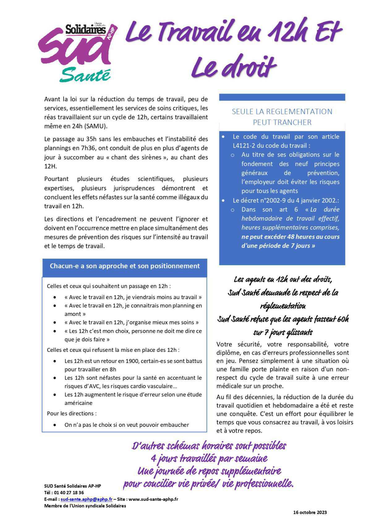 le travail en 12h et le droit le travail en 12h et le droit