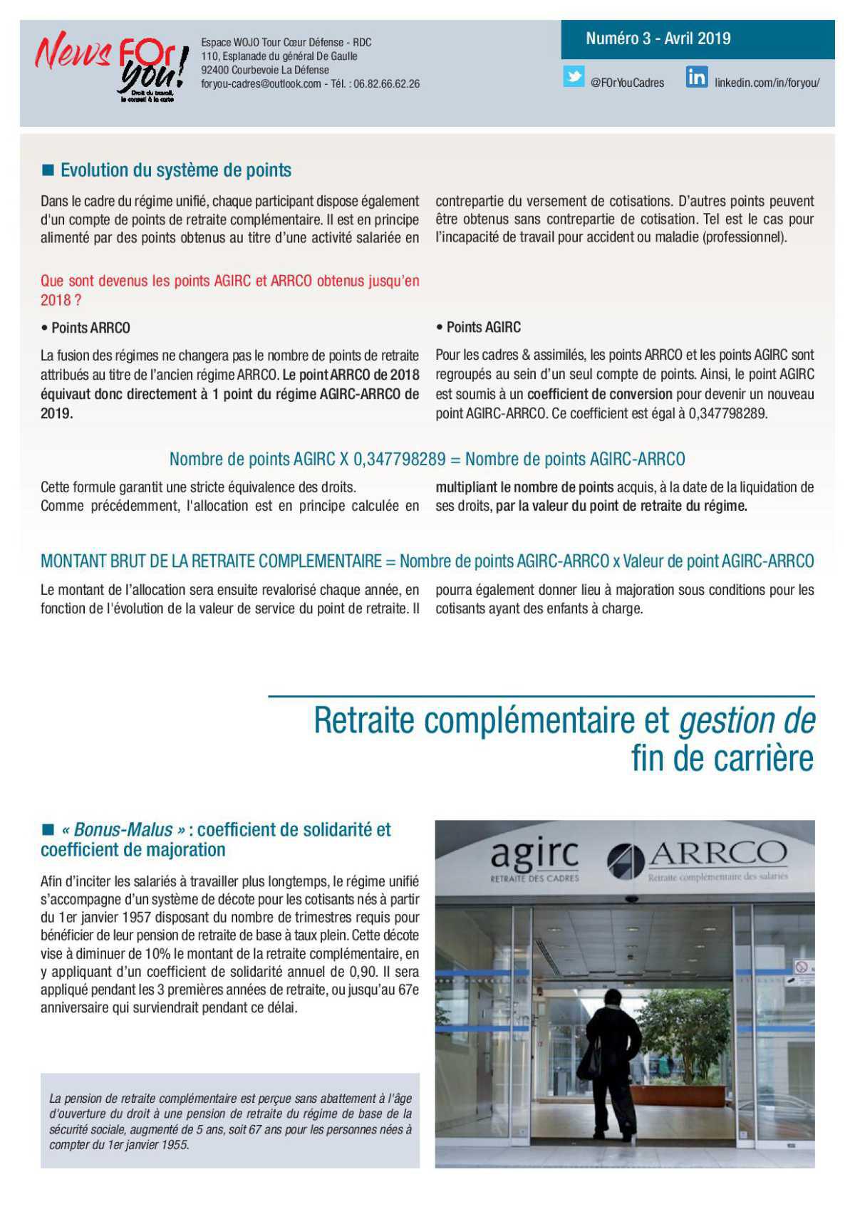 FUSION AGIRC-ARRCO : un nouveau régime de retraite complémentaire