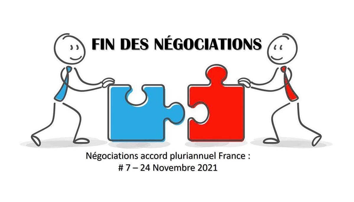 Négociation d’un accord pluriannuel France : 7ème Séance - LES NÉGOCIATIONS SE TERMINENT AVEC DE NOUVELLES AVANCÉES