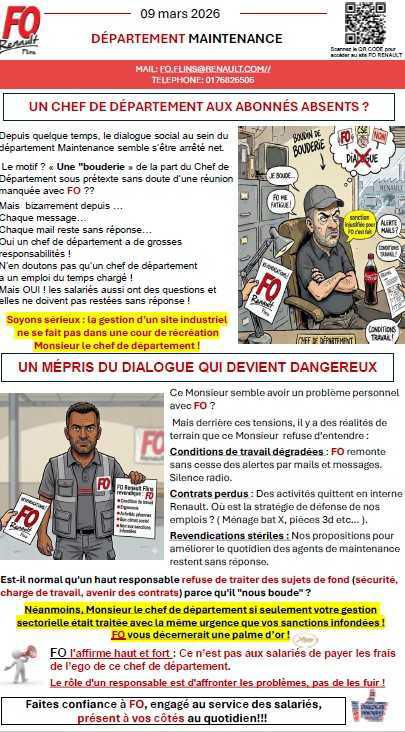 DÉPARTEMENT MAINTENANCE Flins