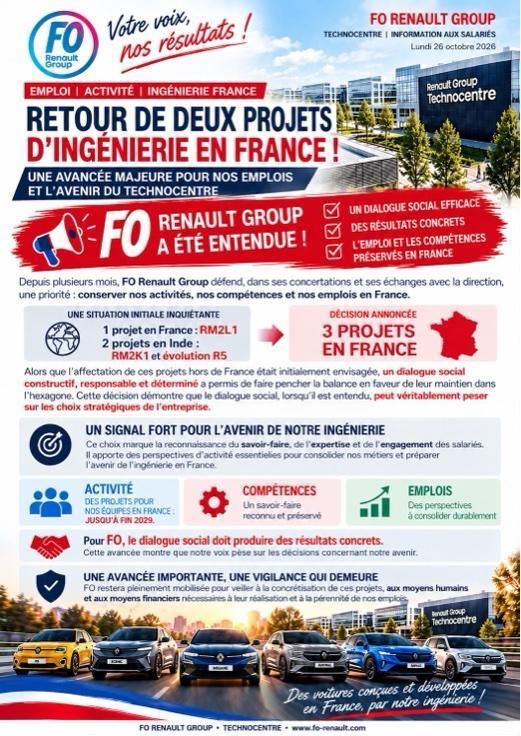 FO AGIT, LES PROJETS RESTENT EN FRANCE !