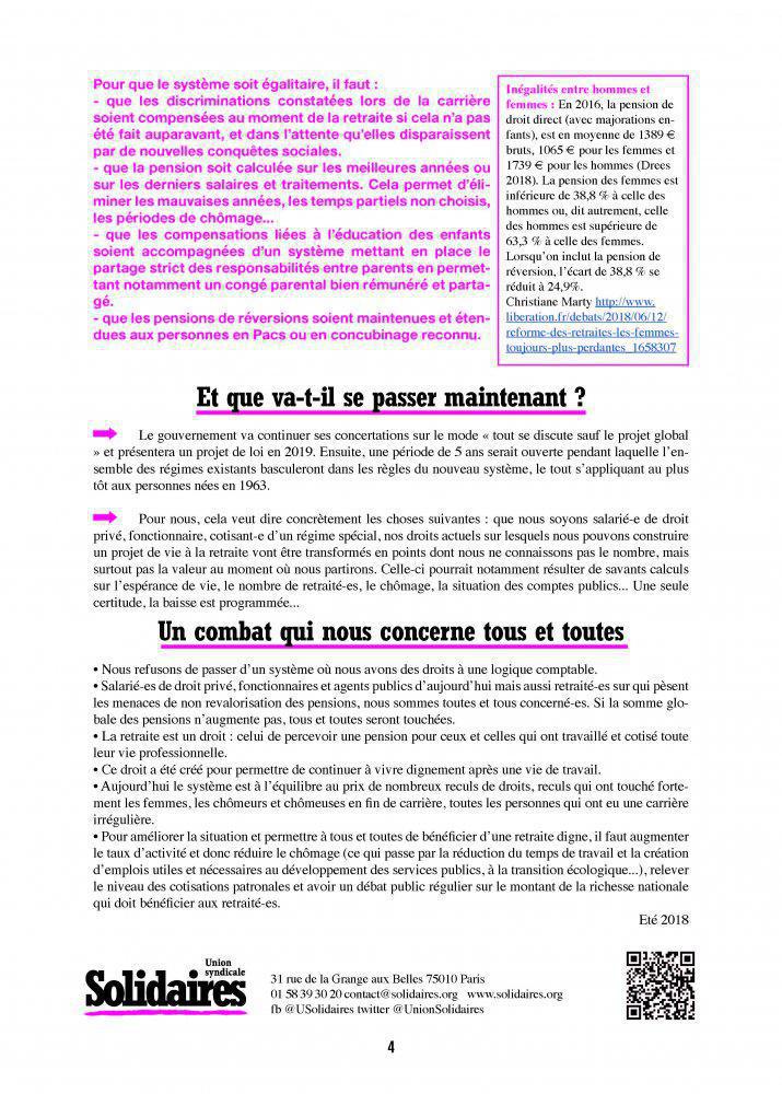LEUR PROJET POUR LA RETRAITE... NOS REVENDICATIONS !