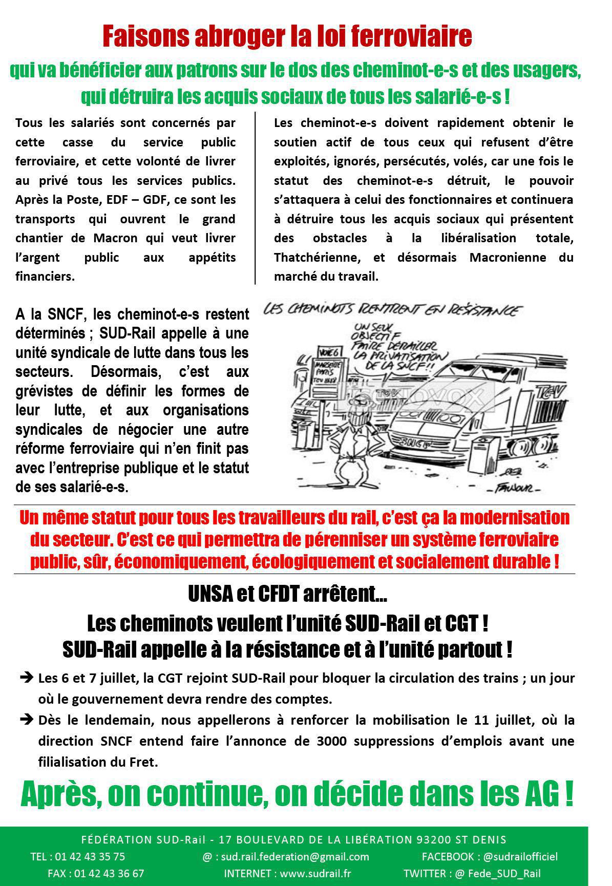 RAIL À DÉFENDRE N°28 - SUD-RAIL APPELLE À POURSUIVRE LA LUTTE !