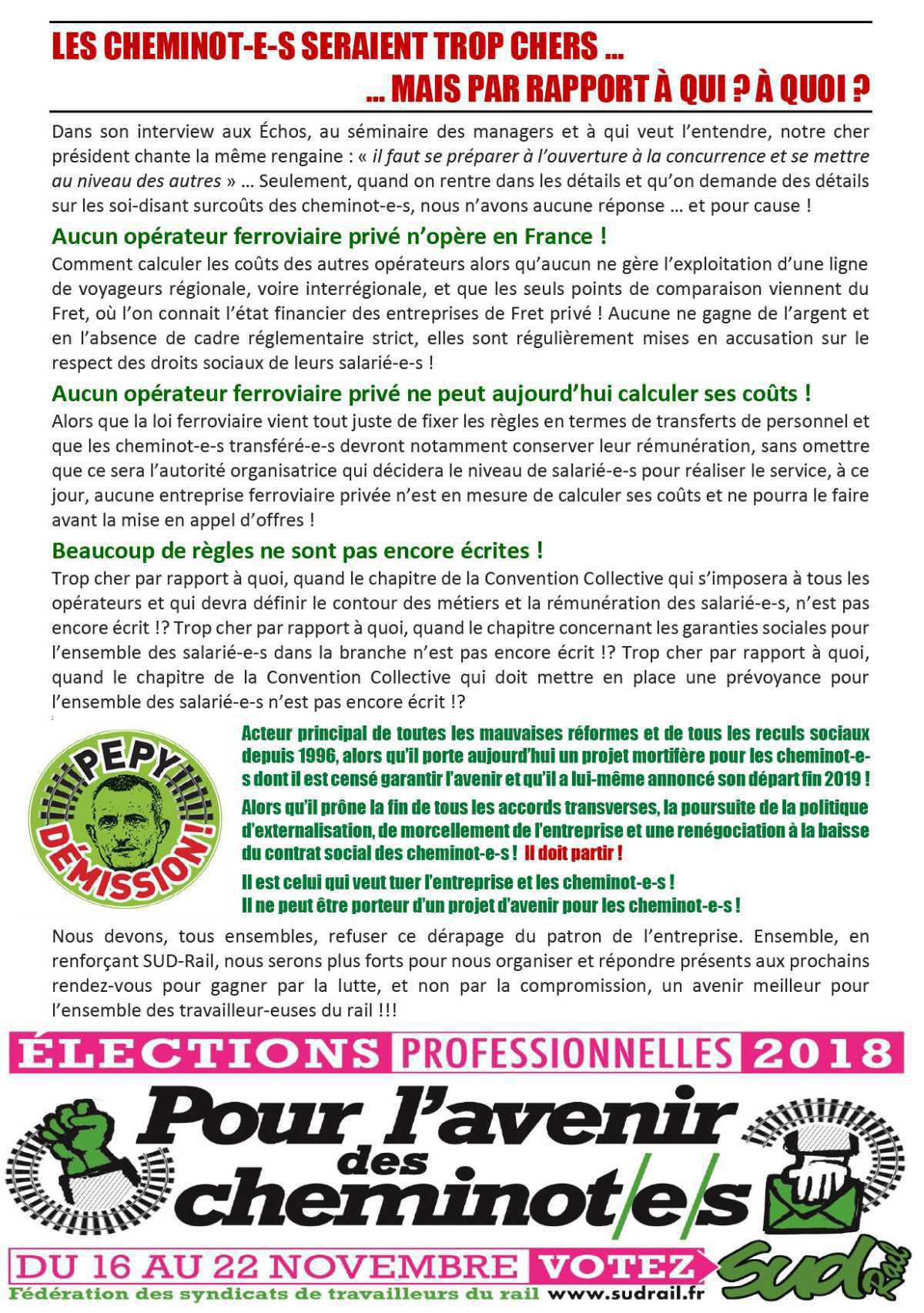 Pour PEPY... les cheminots sont un coût !