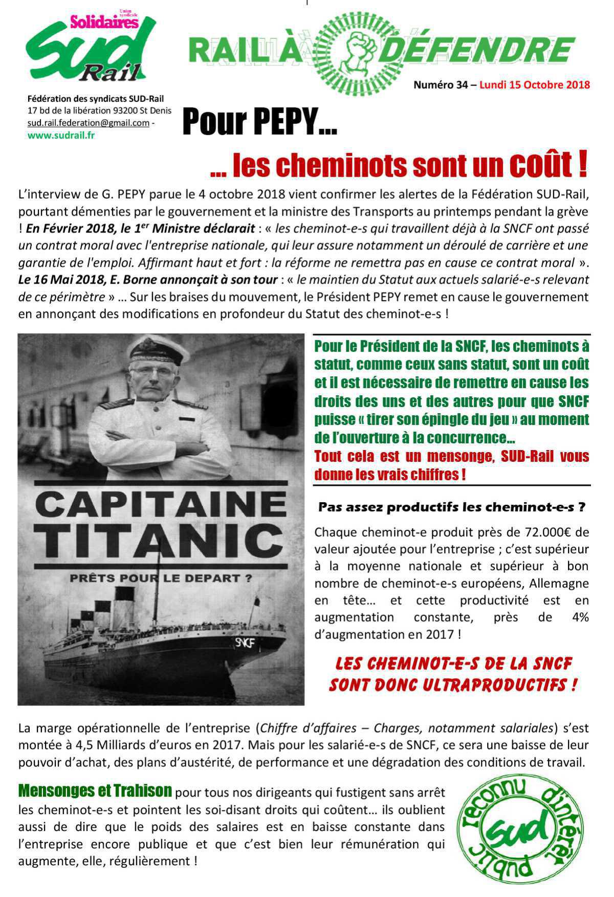 Pour PEPY... les cheminots sont un coût !