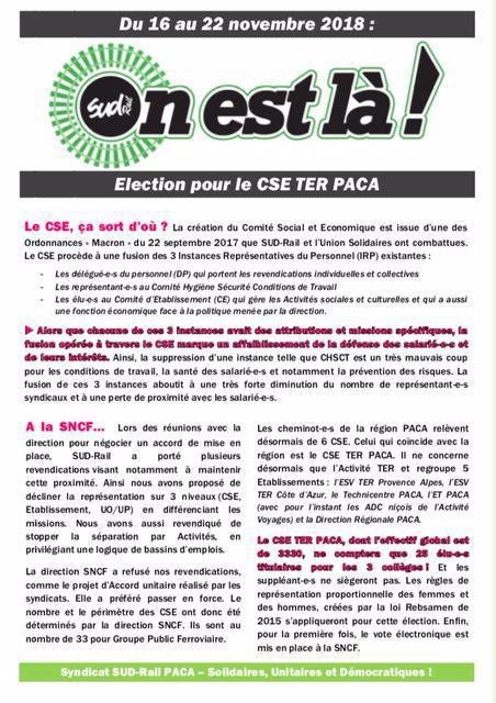 Election pour le CSE TER PACA