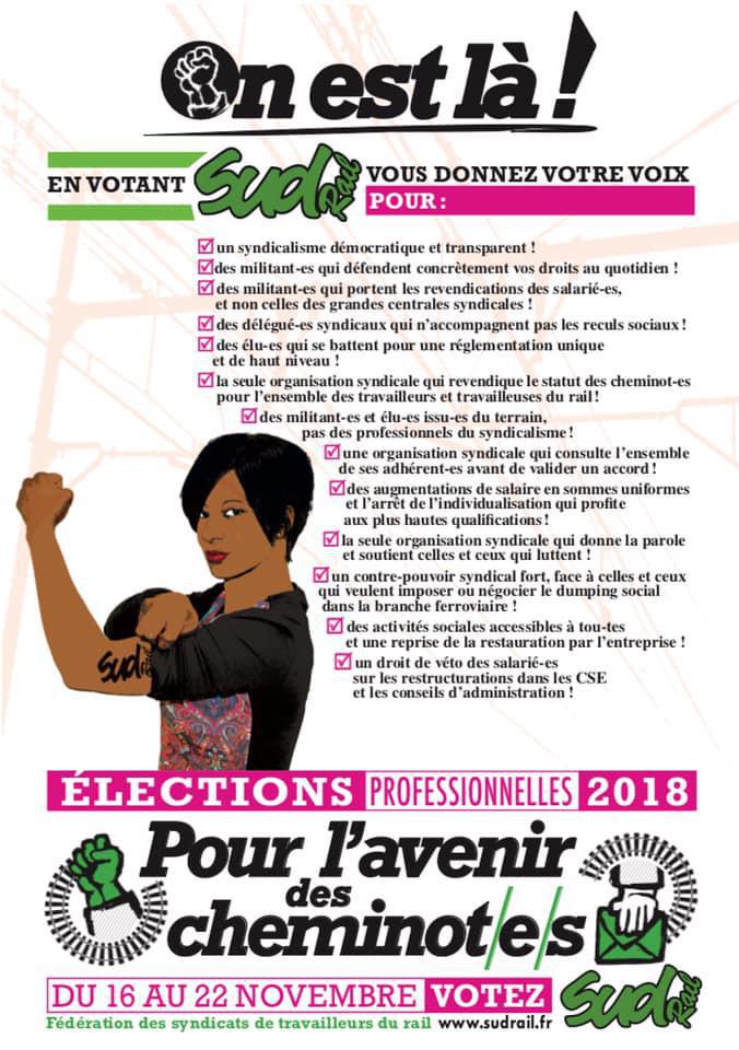 Listes des candidat(es) SUD Rail pour le CSE TGV Atlantique