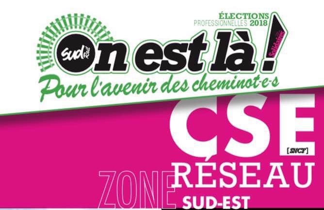 Listes des candidat(es) SUD Rail pour le CSE Réseau Sud Est