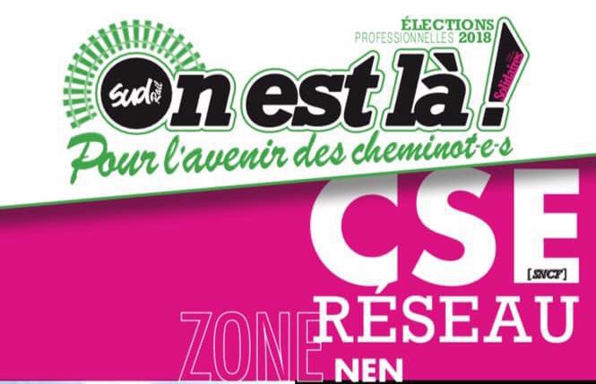 Listes des candidat(es) SUD Rail pour le CSE Réseau NEN