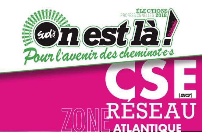 Listes des candidat(es) SUD Rail sur le CSE Réseau Atlantique