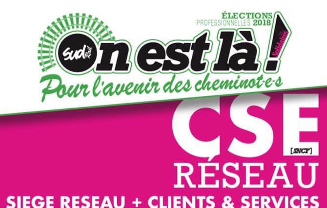 Listes des candidat(es) SUD Rail sur le CSE Réseau Siège réseau + Clients & Services
