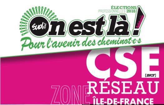 Listes des candidat(es) SUD Rail pour le CSE Réseau Île de France