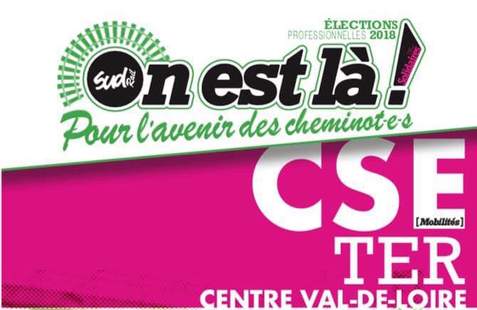 Listes des candidat(es) SUD Rail sur le CSE TER Centre Val de Loire