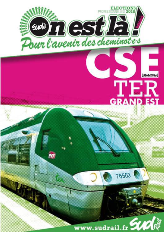 Listes des candidat(es) SUD Rail pour le CSE TER Grand Est