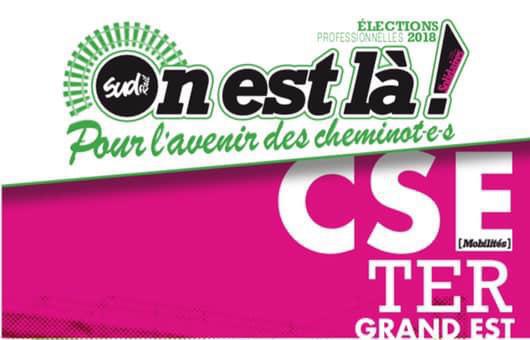 Listes des candidat(es) SUD Rail pour le CSE TER Grand Est