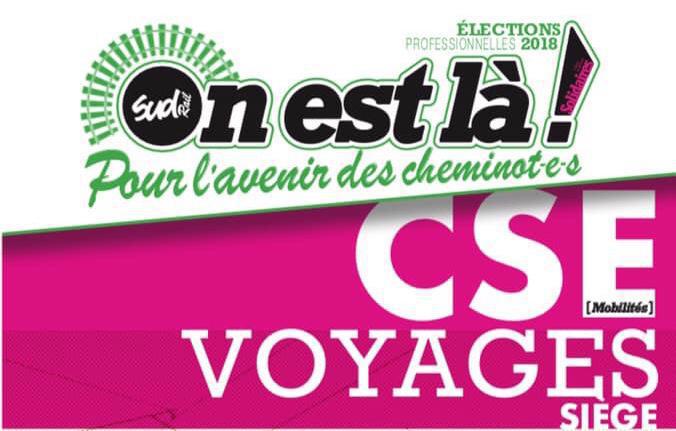 Listes des candidat(es) SUD Rail sur le CSE Voyages Siège