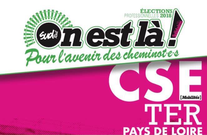 Listes des candidat(es) SUD Rail pour le CSE TER Pays de Loire