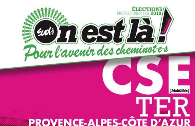 Listes des candidat(es) SUD Rail pour le CSE TER PACA