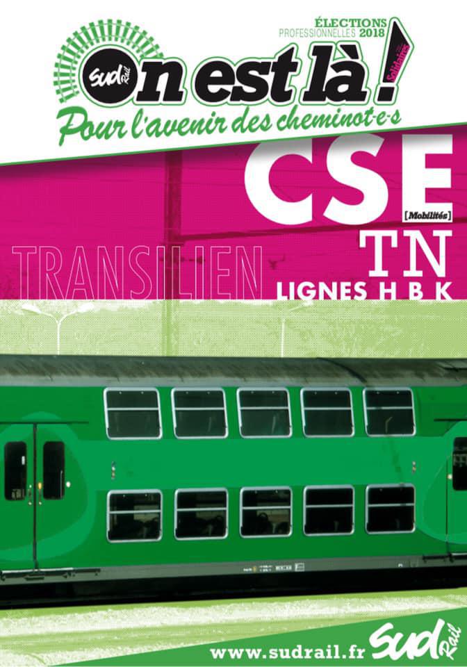 Listes des candidat(es) SUD Rail pour le CSE Transilien Lignes H B K