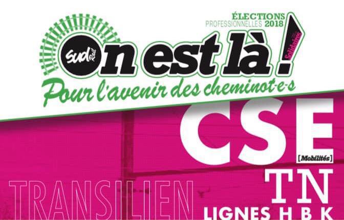 Listes des candidat(es) SUD Rail pour le CSE Transilien Lignes H B K