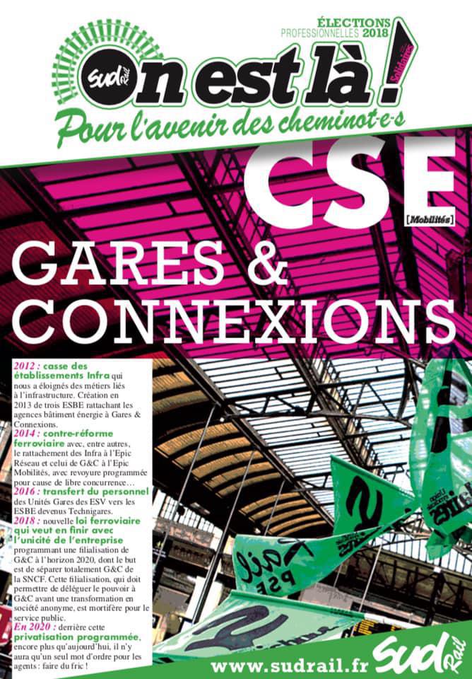 Listes des candidat(es) SUD Rail pour le CSE Gares & Connexions