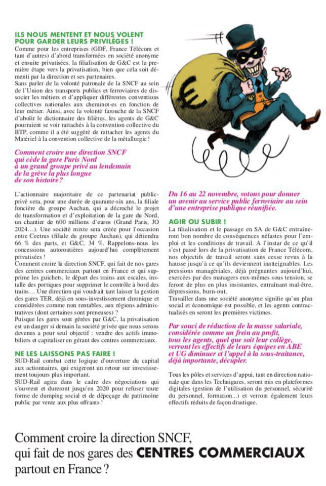 Listes des candidat(es) SUD Rail pour le CSE Gares & Connexions
