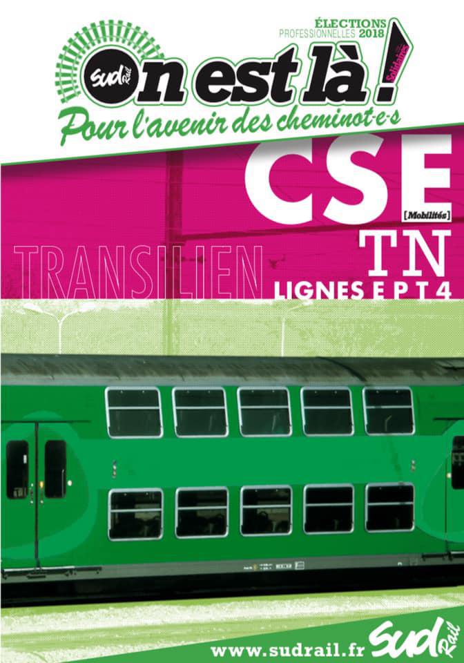 Listes des candidat(es) SUD Rail pour le CSE Transilien Lignes E P T 4