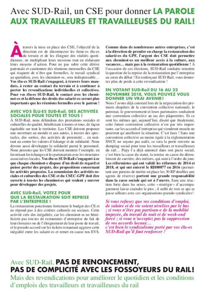 Listes des candidat(es) SUD Rail pour le CSE Transilien Lignes E P T 4
