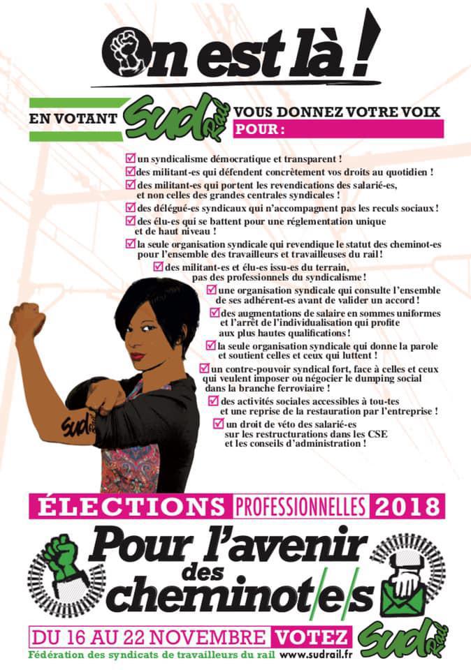 Listes des candidat(es) SUD Rail pour le CSE Transilien Lignes E P T 4