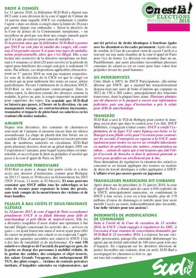 Bilan des actions juridiques de la fédération SUD Rail