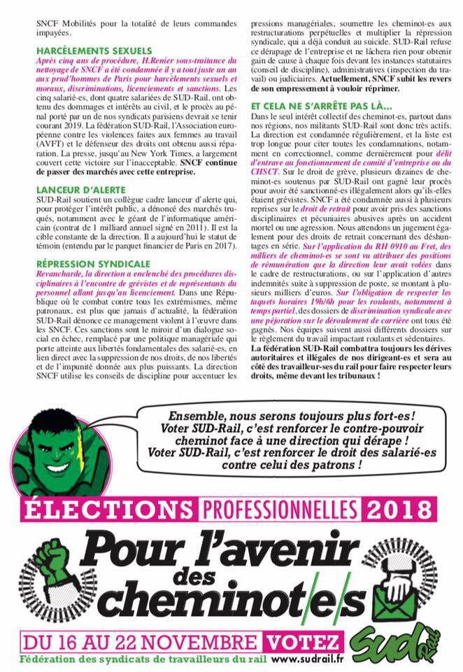 Bilan des actions juridiques de la fédération SUD Rail