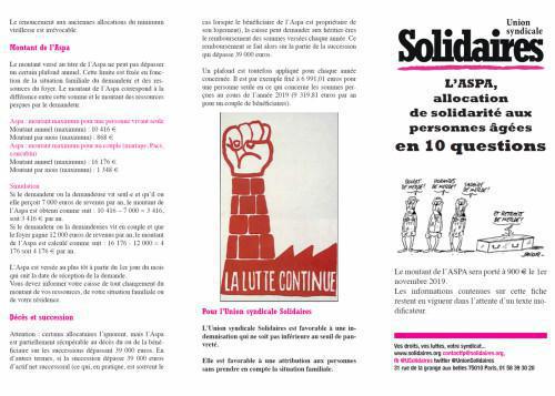 L Aspa Allocation De Solidarite Aux Personnes Agees En 10