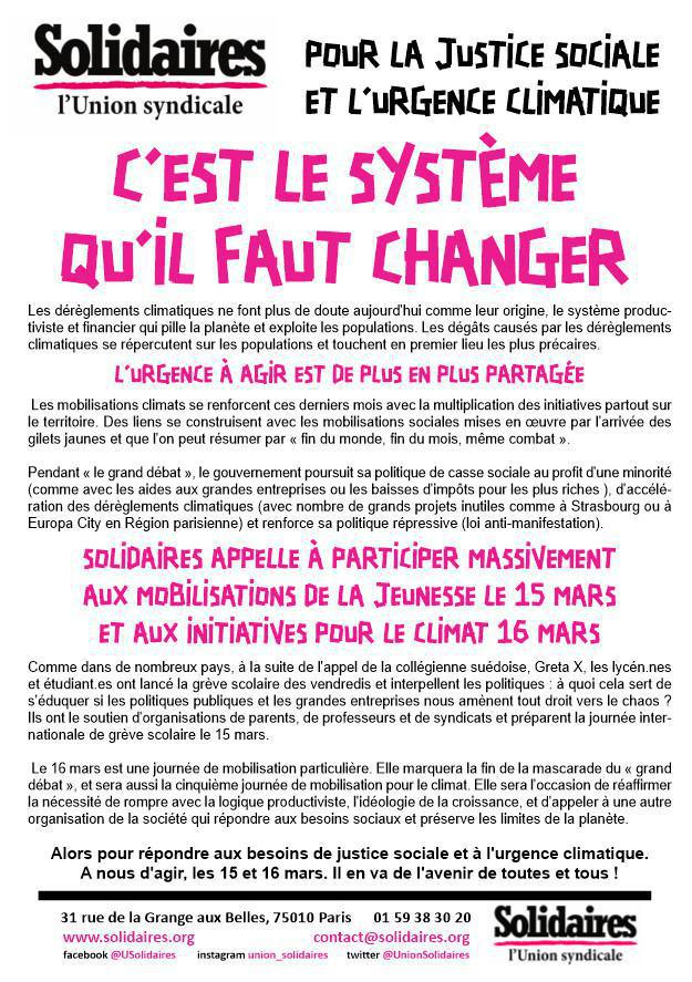 C'est le système qu'il faut changer !