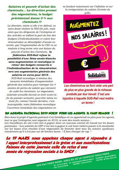 "Agenda 2019 des patrons / un appel à la résistance des cheminots"