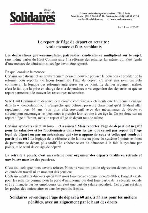 Le report de l’âge de départ en retraite : vraie menace et faux semblants Le report de l’âge de départ en retraite : vraie menace et faux semblants